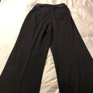 High waisted, wide leg black pants